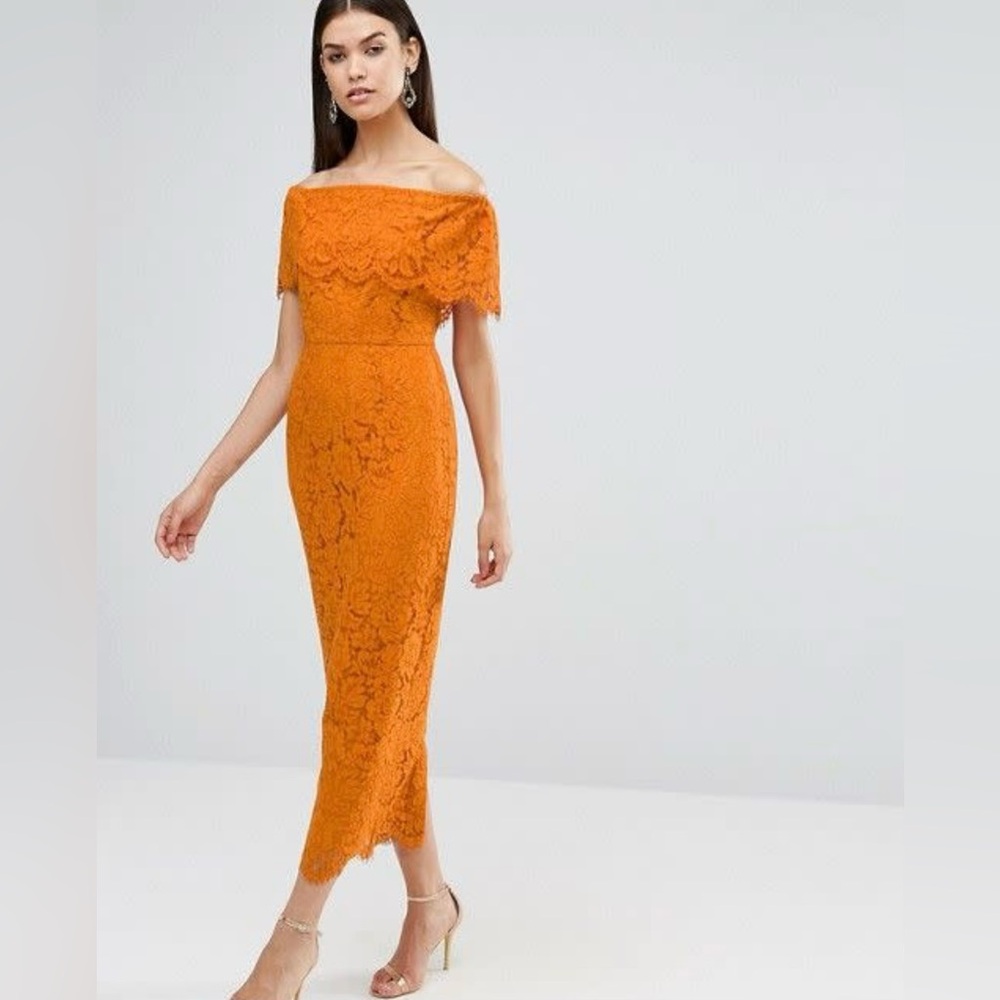 Off the shoulder dress open lace back